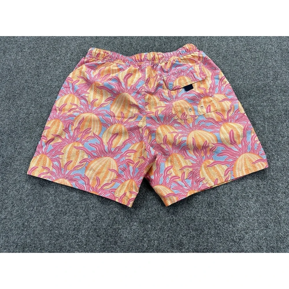 Vineyard Vines Mens Swim Trunks Shorts Medium Colorful Orange Pink Graphic Ocean